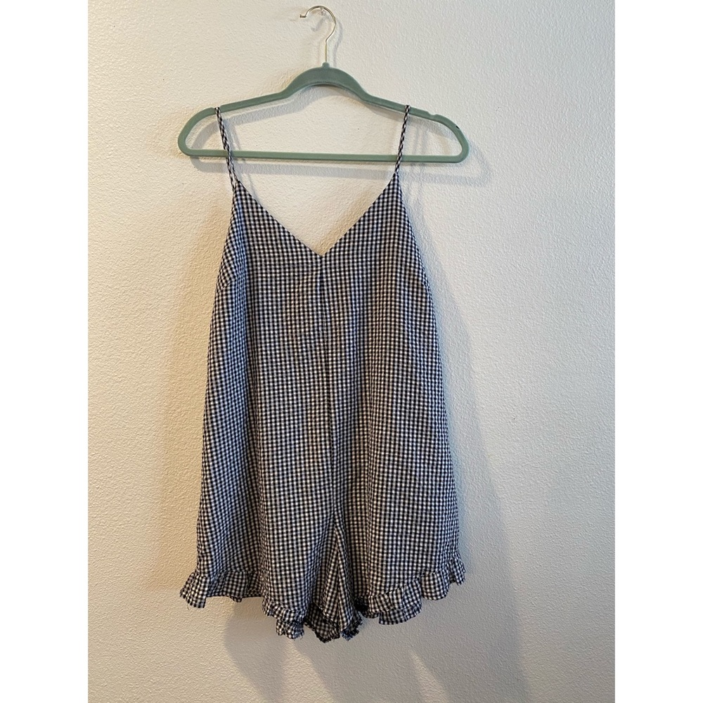 Gingham Print Romper